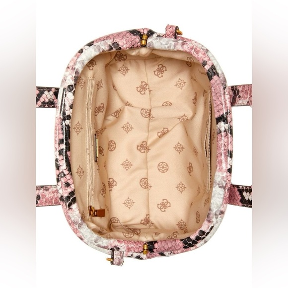 New GUESS Errin Snakeskin Small Frame Satchel - Picture 4 of 11